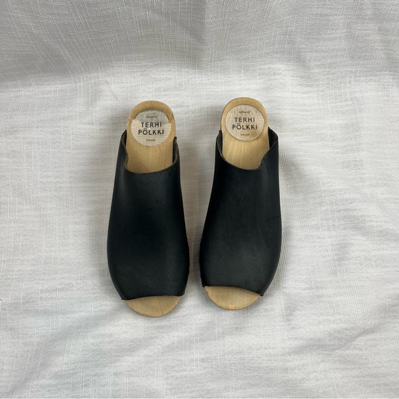 Anthropologie Peep Toe Leather Clogs by Terhi Polkki - Picture 4 of 8